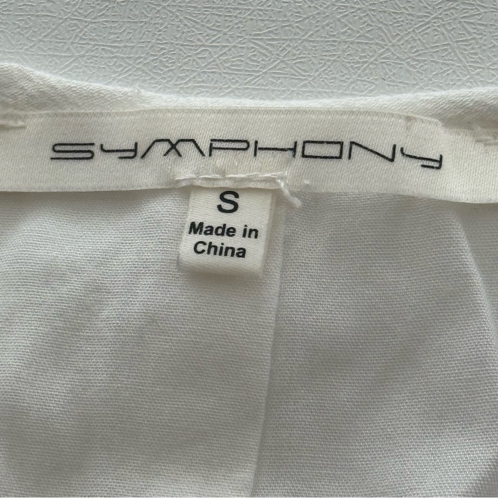 Symphony S White Sleeveless Mini Dress Tassel Tie Front Boho Summer Lined - Picture 8 of 9
